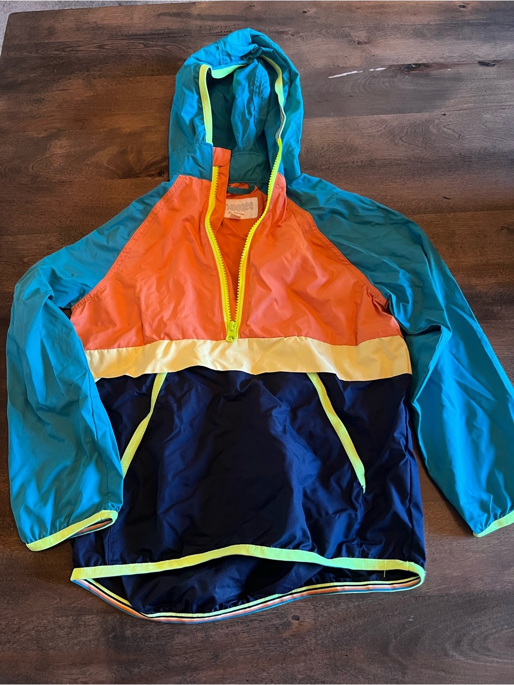 Gymboree Kids Colorblock Hooded Windbreaker Jacket Size 5–6